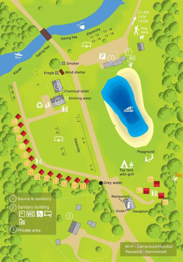 Hotel Camp Route 45 à Hammerdal Extérieur photo